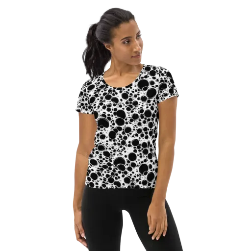 Obsidian Bubble on a Women's Athletic T-Shirt
