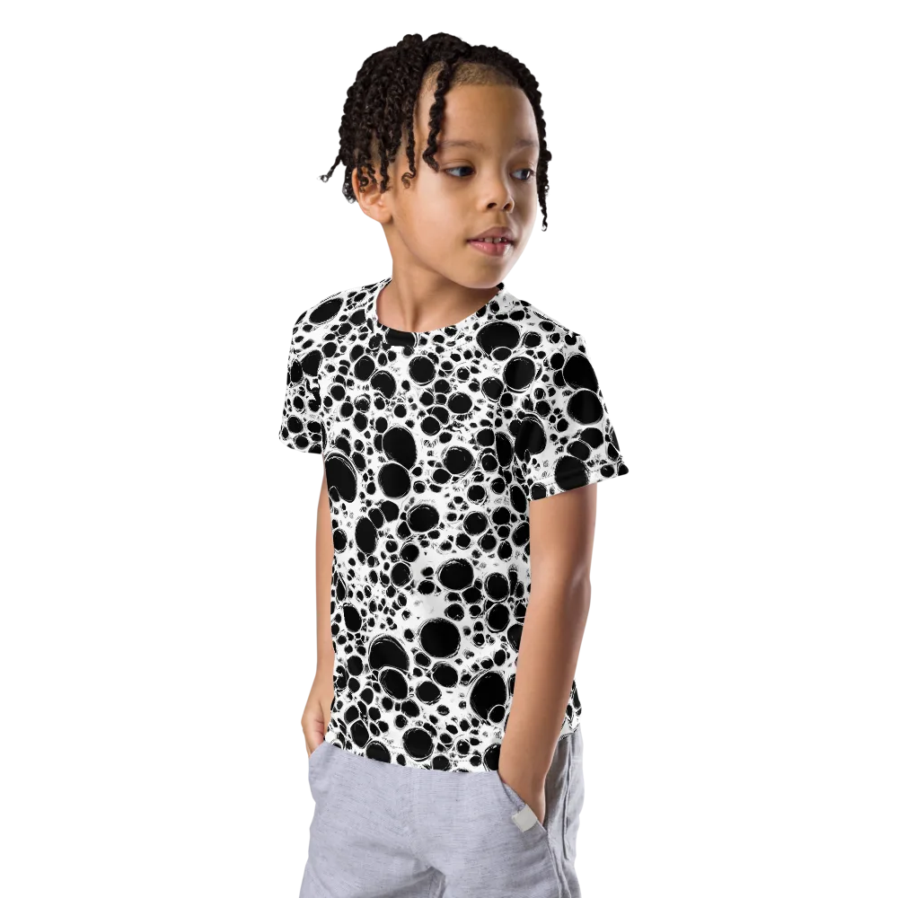 Obsidian Bubble on Kids Crew Neck T-Shirt — Left Front