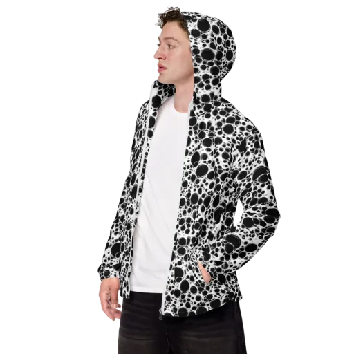 Obsidian Bubble on a Men's Windbreaker