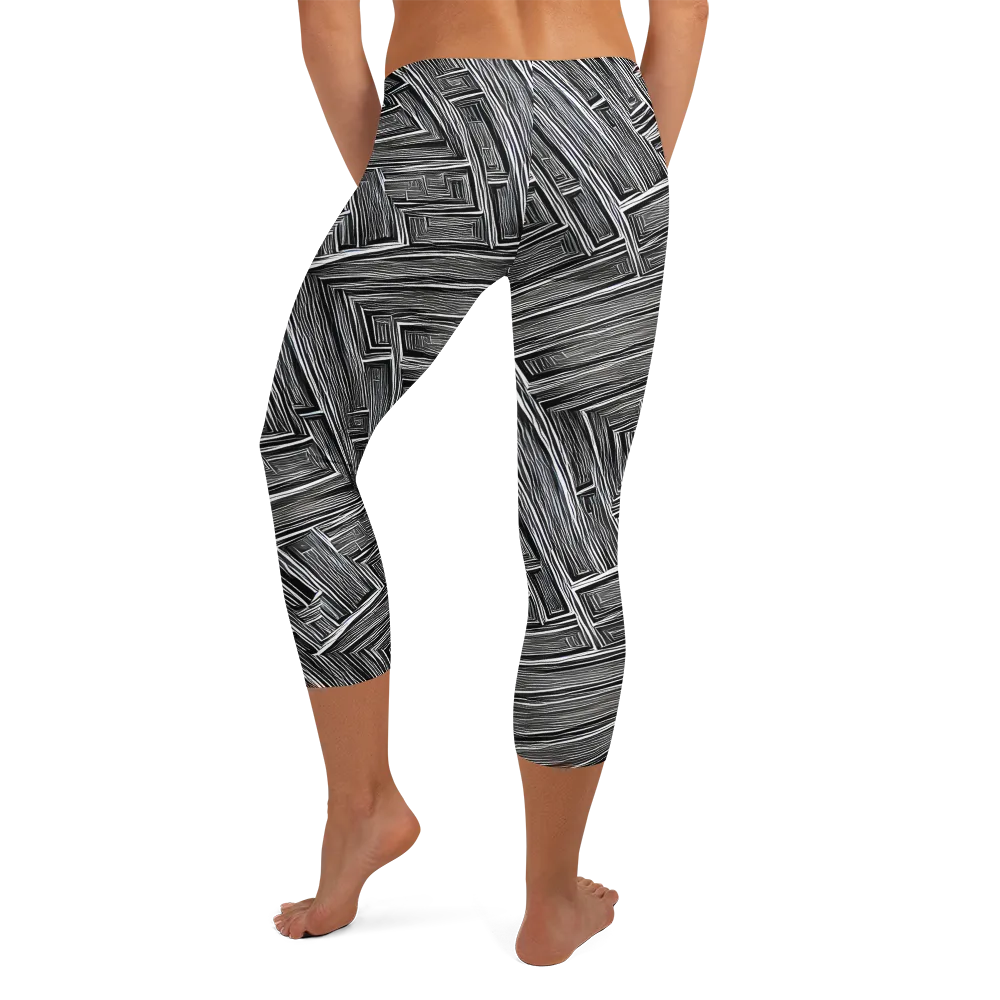 Architectural Grain on Capri Leggings — Back