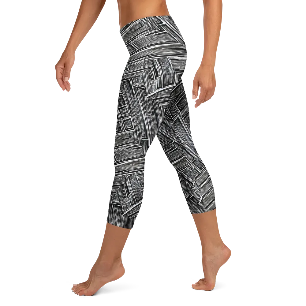 Architectural Grain on Capri Leggings — Left