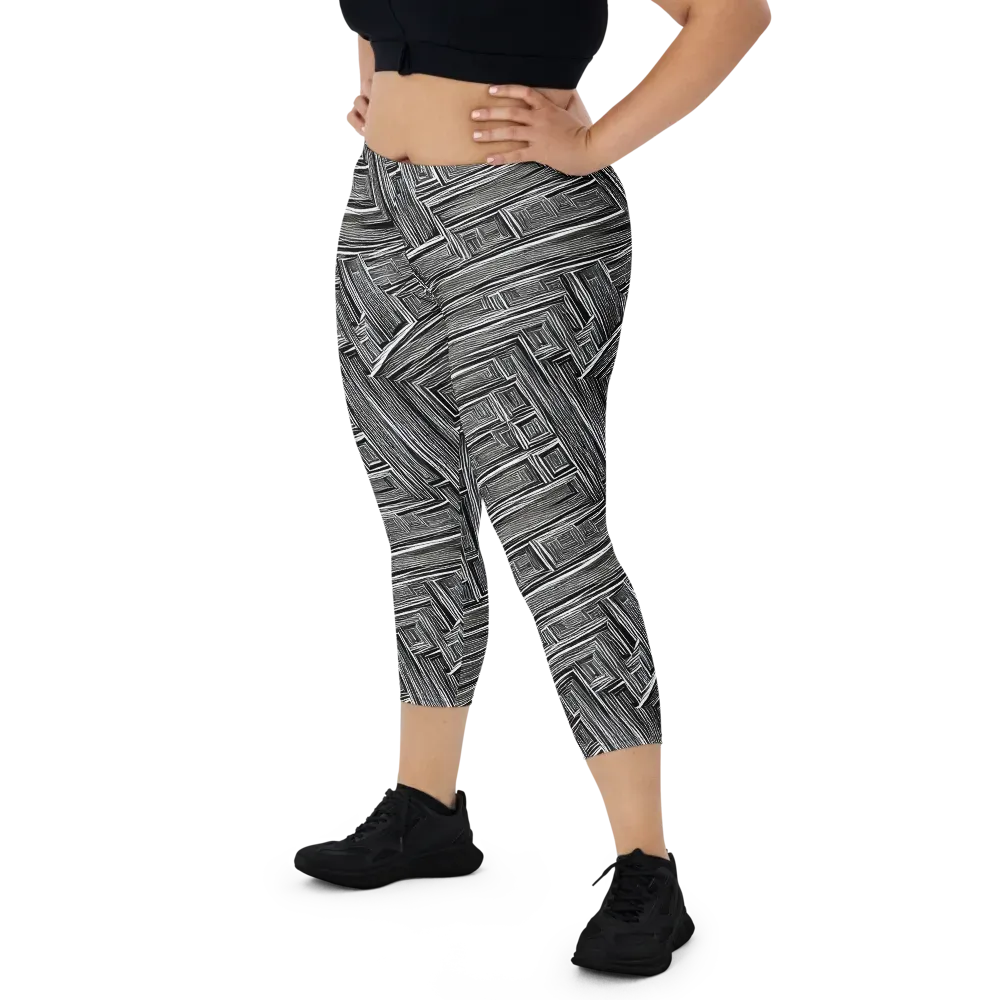 Architectural Grain on Capri Leggings — Front