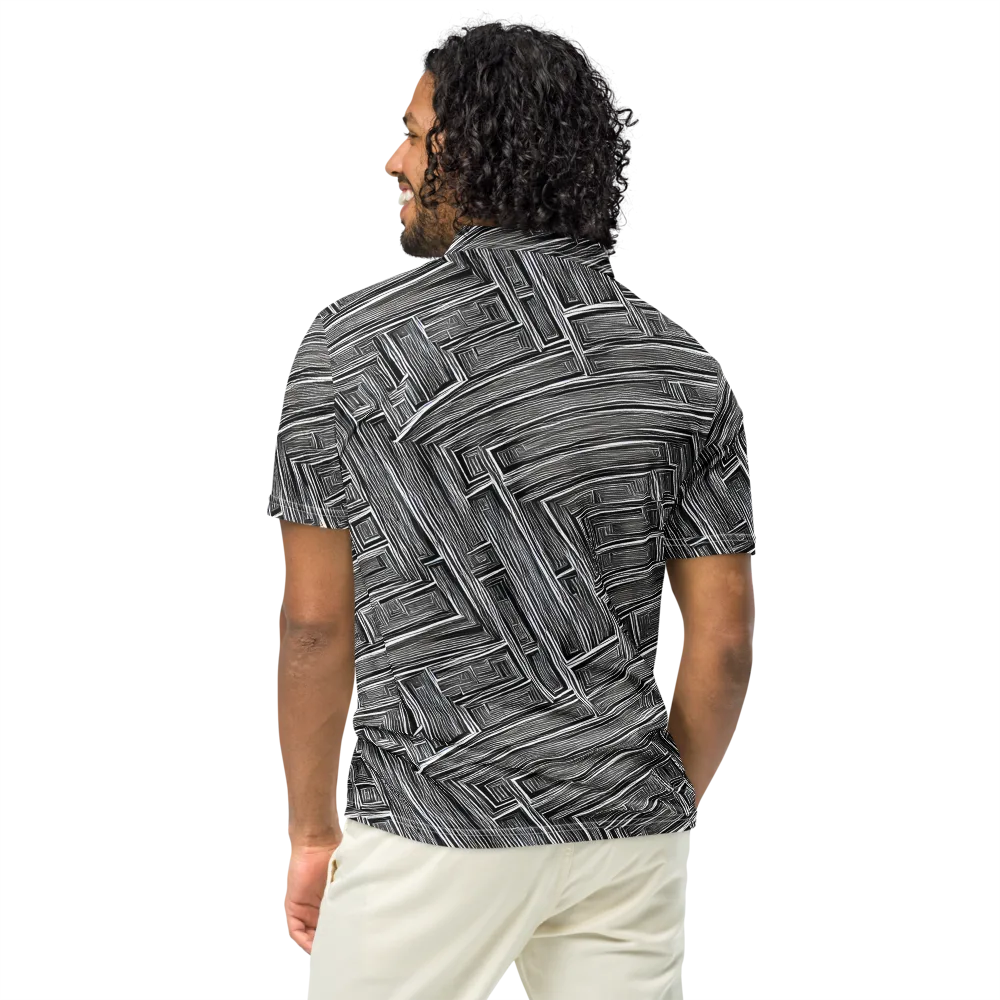 Architectural Grain on Men's Slim Fit Polo Shirt — Back