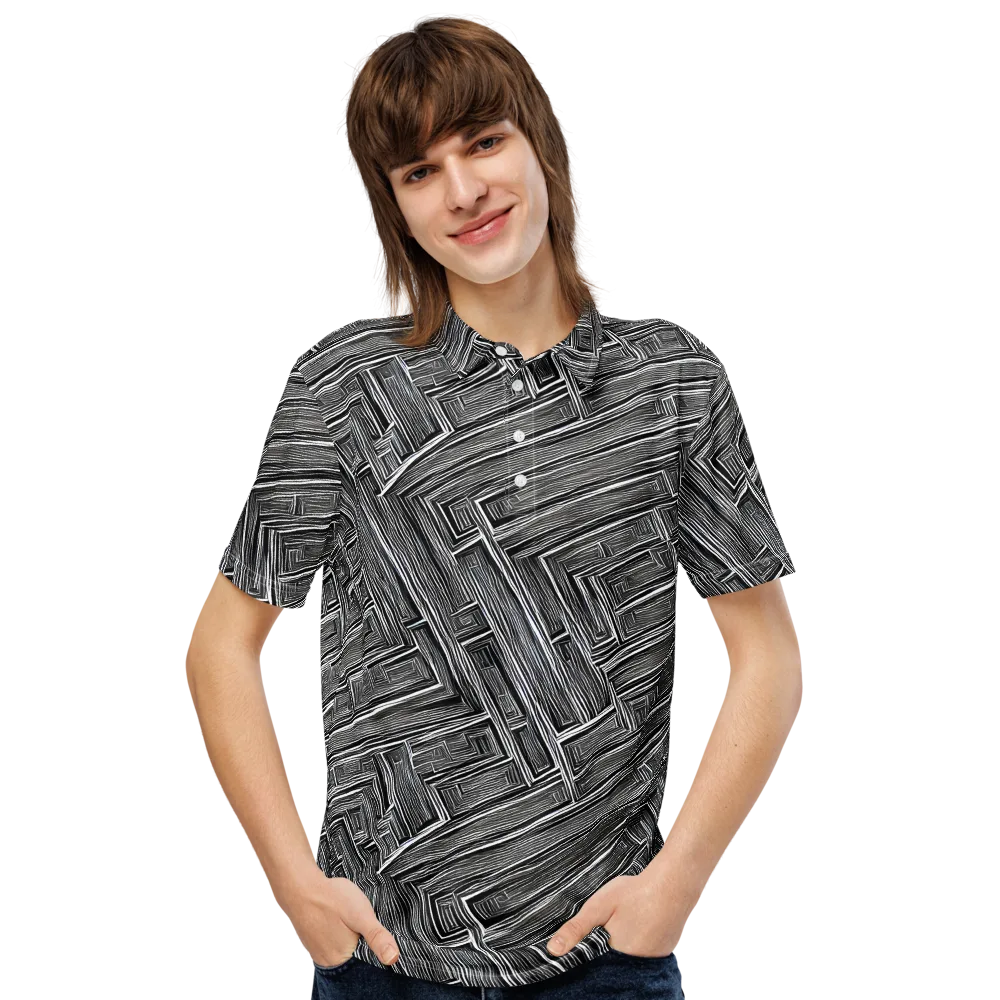 Architectural Grain on Men's Slim Fit Polo Shirt — Front
