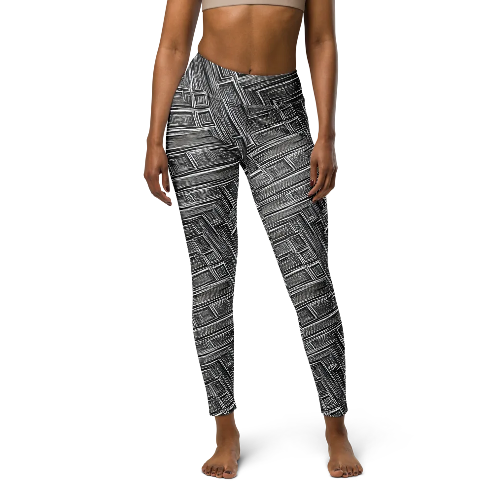 Architectural Grain on Yoga Leggings — Front