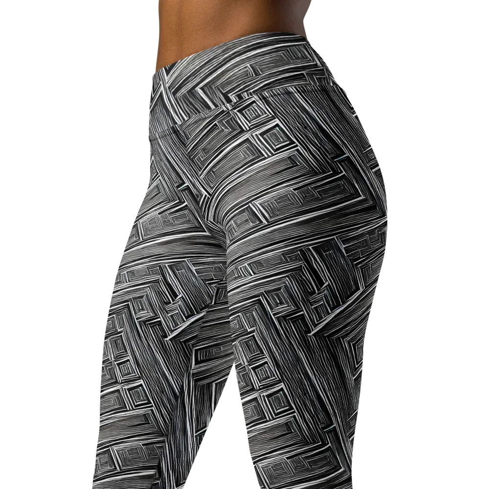 Architectural Grain on Yoga Leggings — Left Front