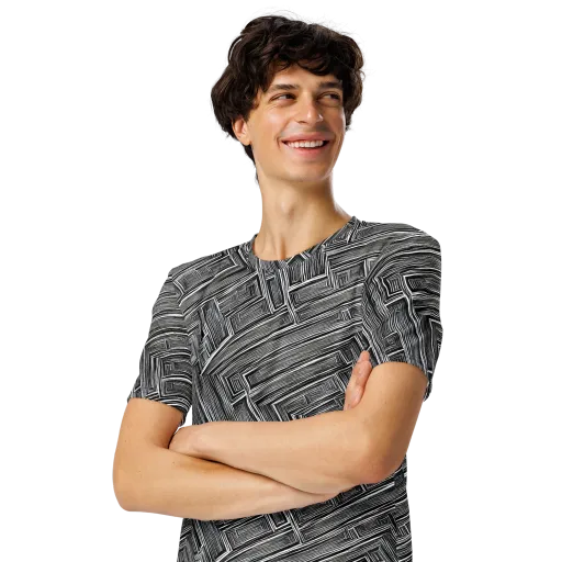 Architectural Grain on a Men's Crew Neck T-Shirt