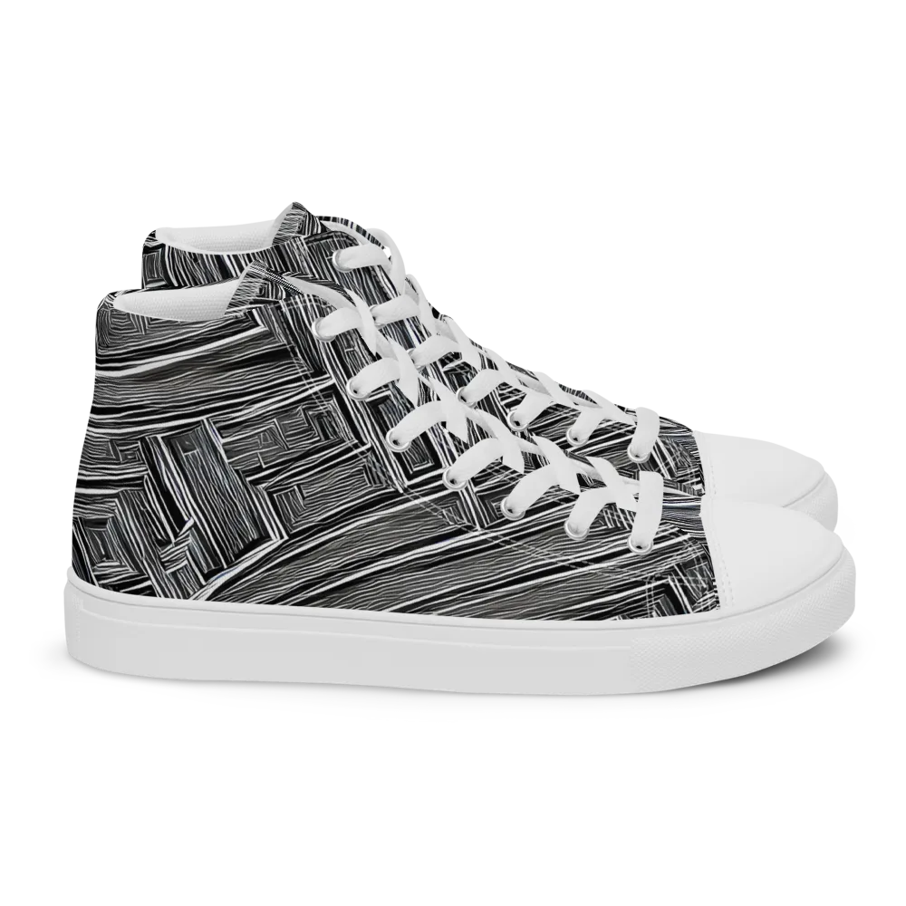 Architectural Grain on Women's High Top Canvas Shoes — Right