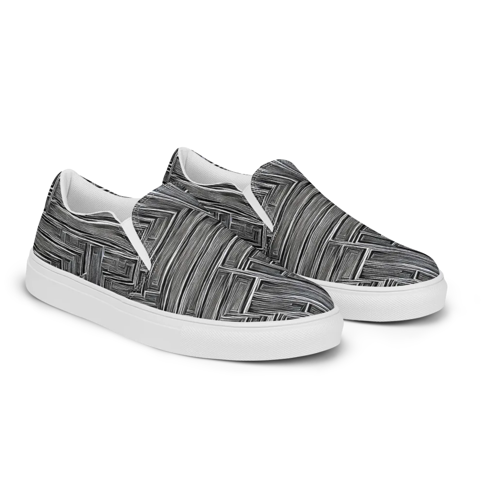 Architectural Grain on Men's Slip-On Canvas Shoes — Right Front