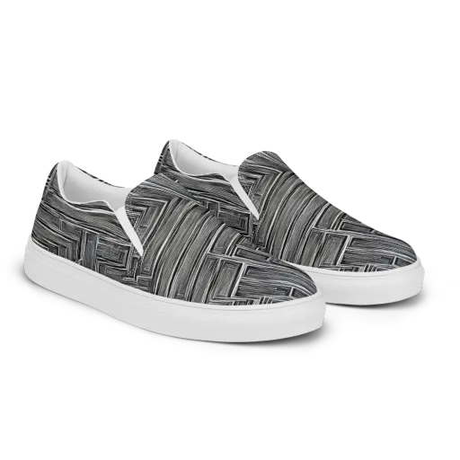 Architectural Grain on a Men's Slip-On Canvas Shoes