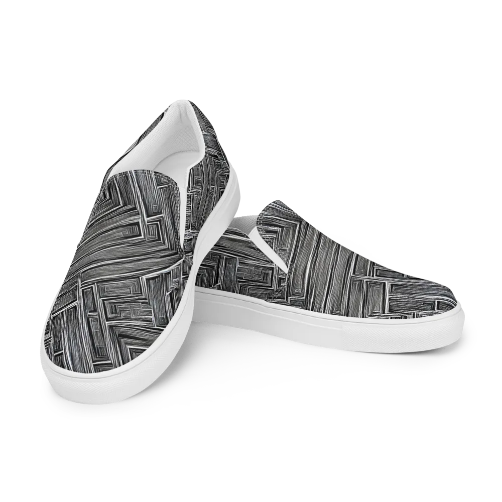 Architectural Grain on Men's Slip-On Canvas Shoes — Left Front