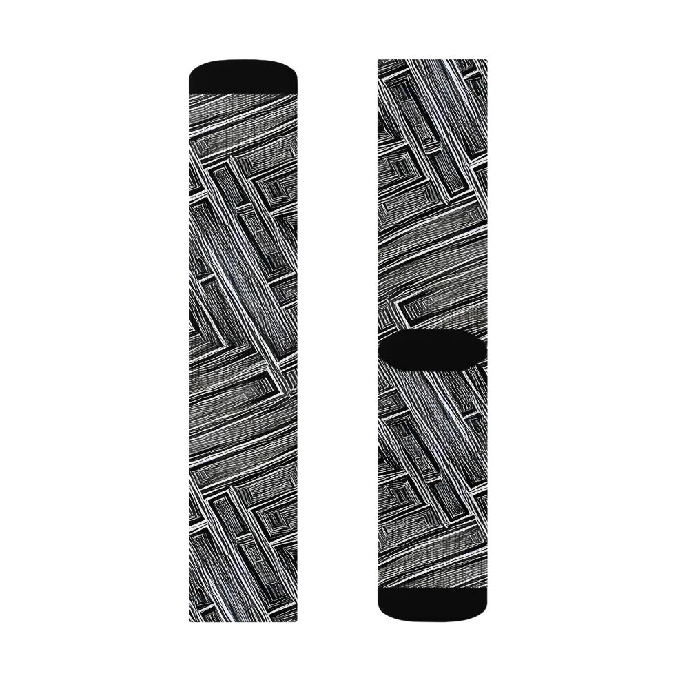 Architectural Grain on Socks — Left Sock