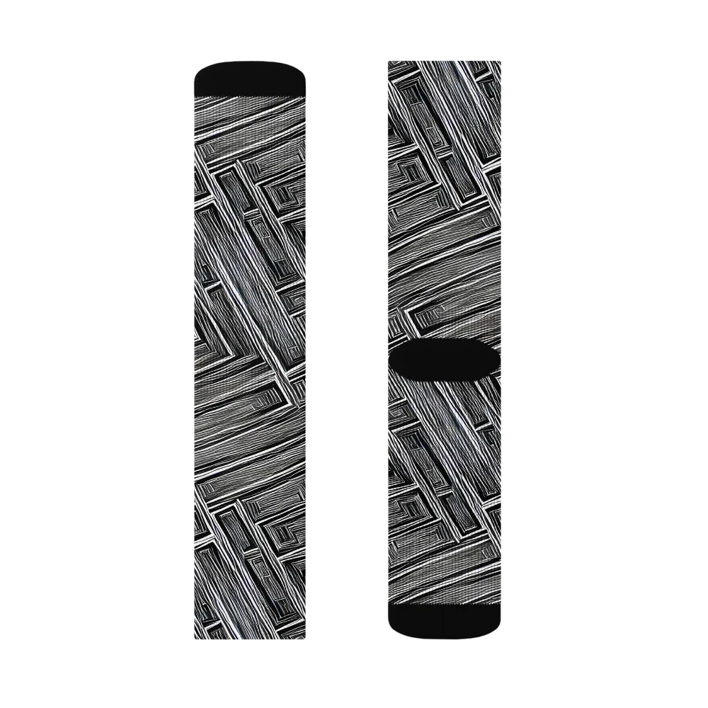 Architectural Grain on Socks — Right Sock