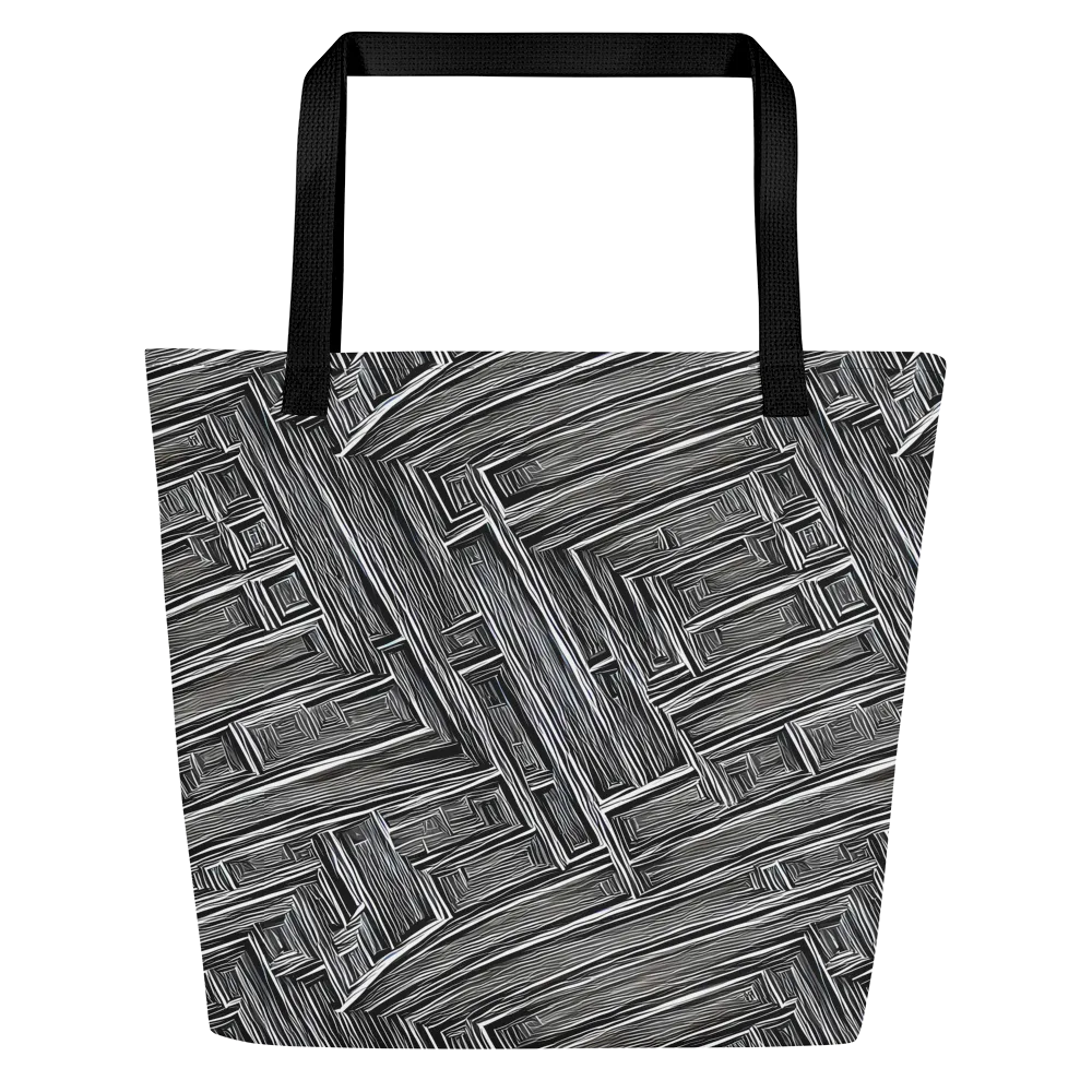 Architectural Grain on Large Tote Bag W/ Pocket — Front