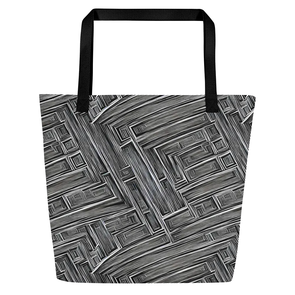Architectural Grain on Large Tote Bag W/ Pocket — Front