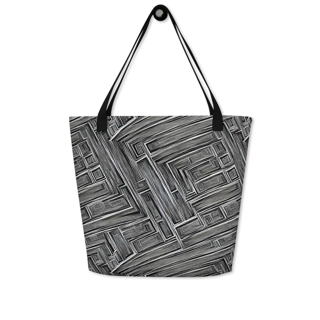 Architectural Grain on Large Tote Bag W/ Pocket — Front
