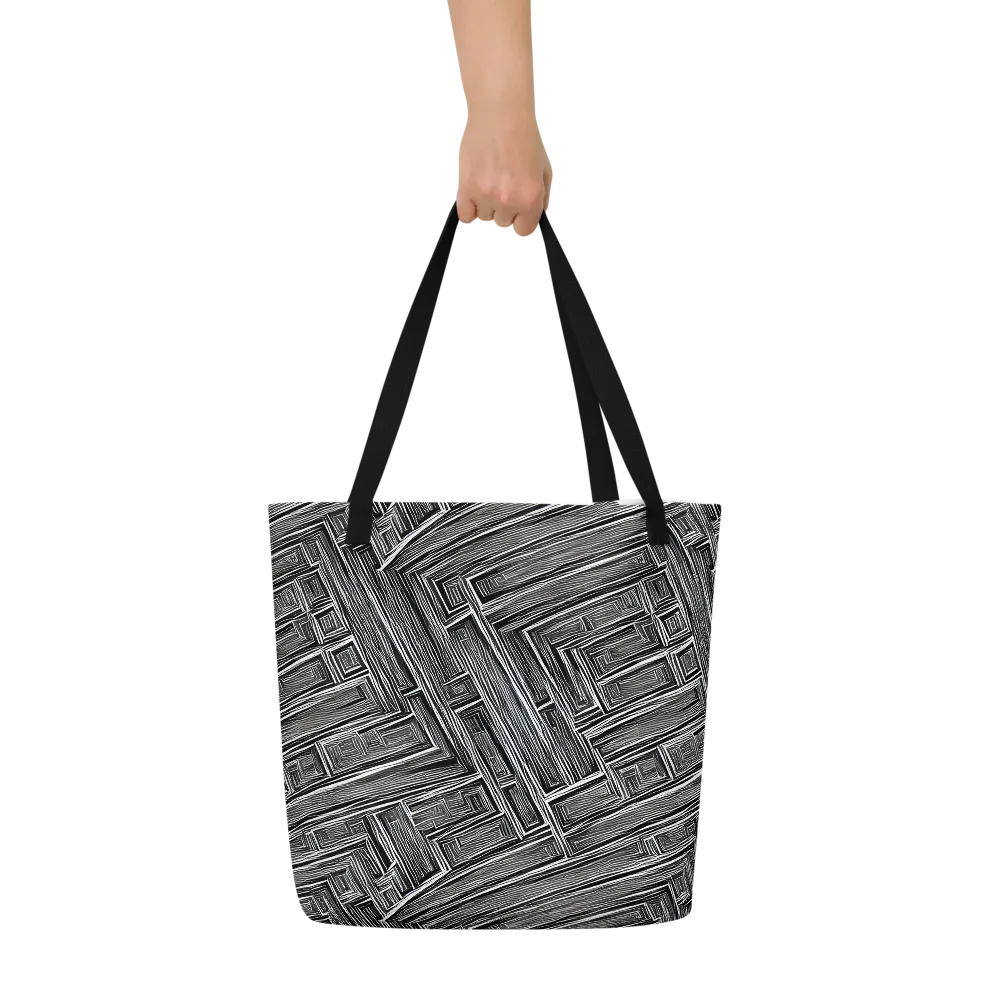 Architectural Grain on Large Tote Bag W/ Pocket — Front