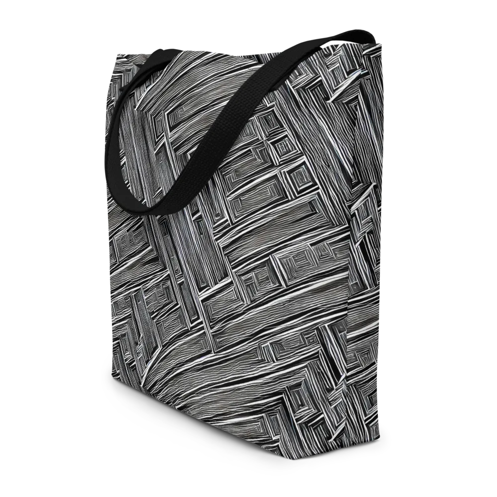 Architectural Grain on Large Tote Bag W/ Pocket — Front