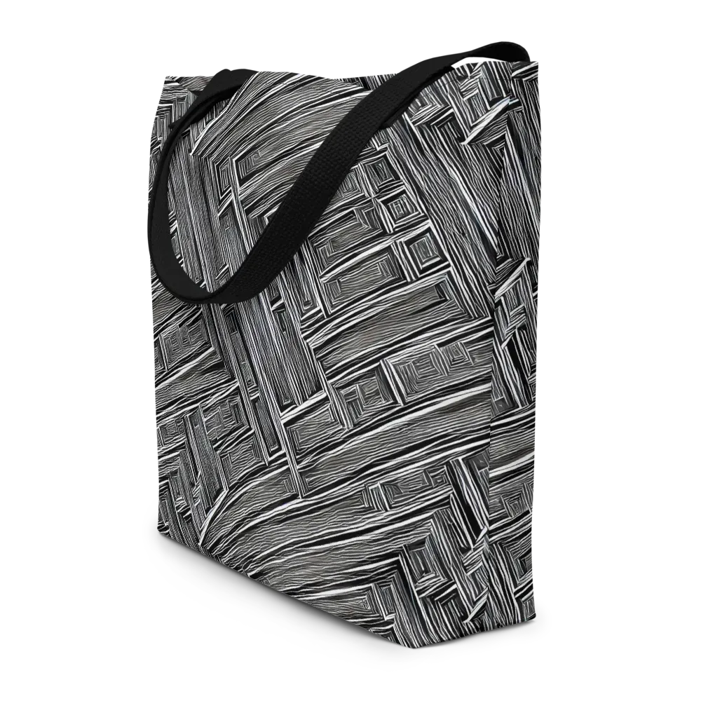 Architectural Grain on Large Tote Bag W/ Pocket — Front