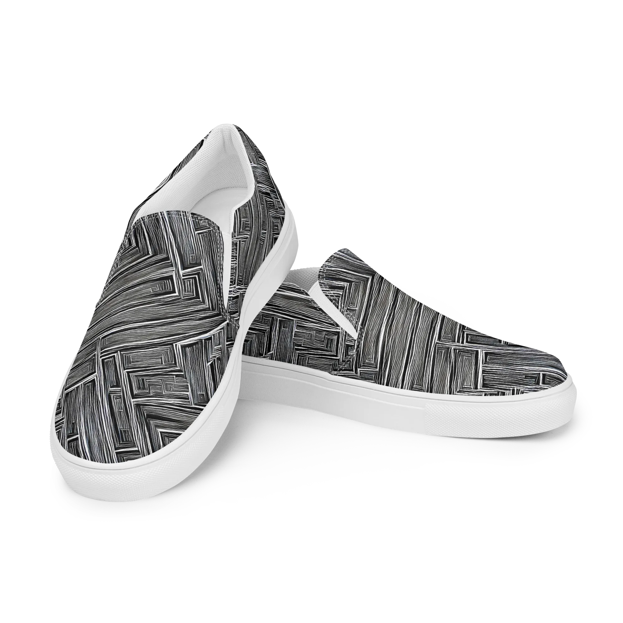 Architectural Grain on Women's Slip-On Canvas Shoes — Left Front