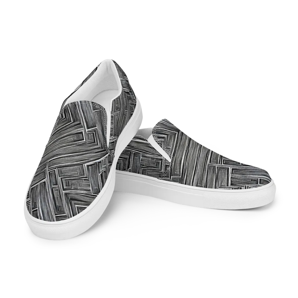 Architectural Grain on Women's Slip-On Canvas Shoes — Left Front