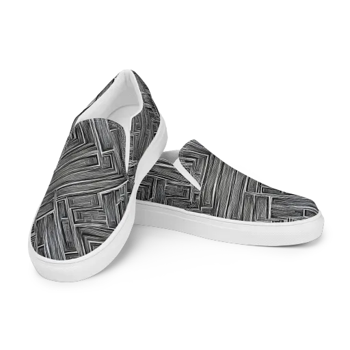 Architectural Grain on a Women's Slip-On Canvas Shoes