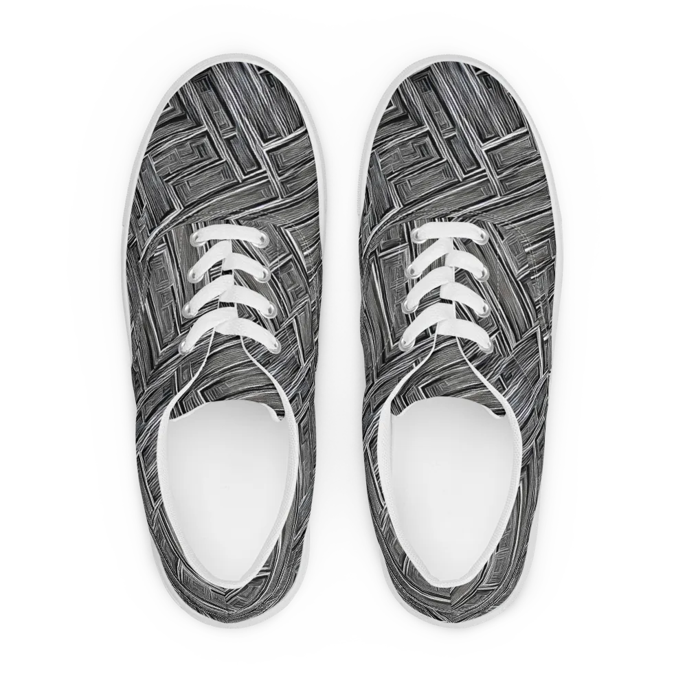 Architectural Grain on Men's Lace-Up Canvas Shoes — Front