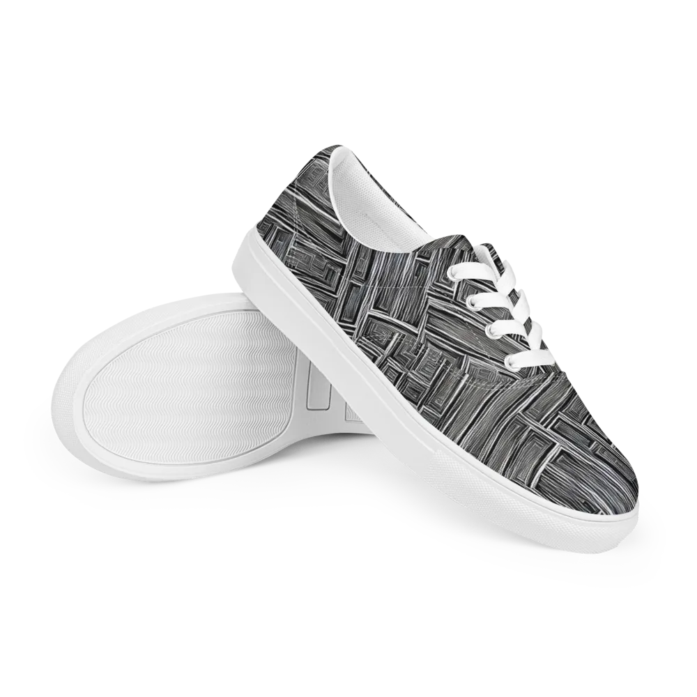 Architectural Grain on Men's Lace-Up Canvas Shoes — Right Front