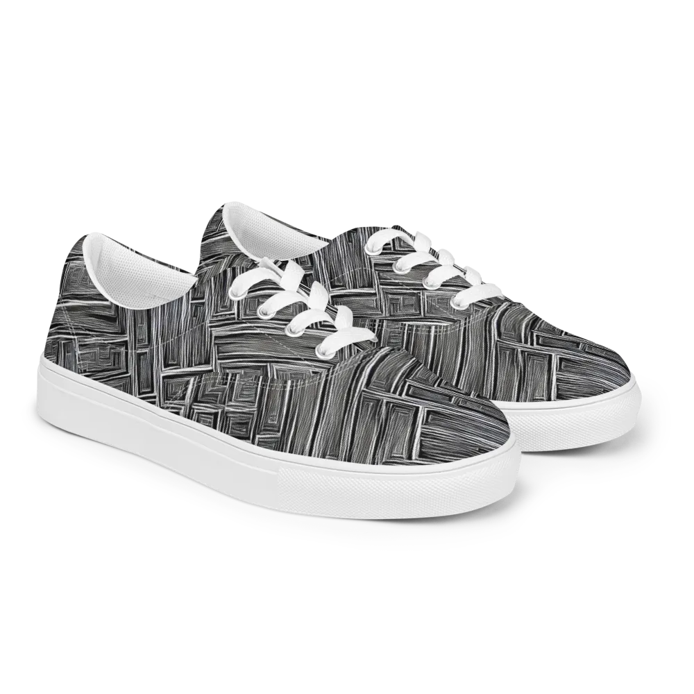 Architectural Grain on Men's Lace-Up Canvas Shoes — Right Front
