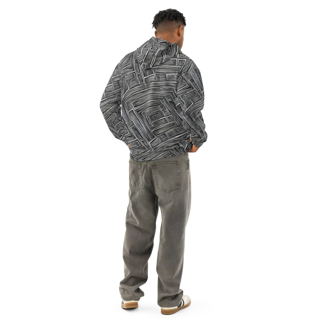 Architectural Grain on Cotton Hoodie — Back