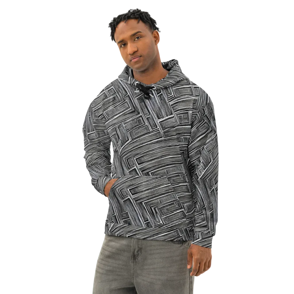 Architectural Grain on Cotton Hoodie — Left Front