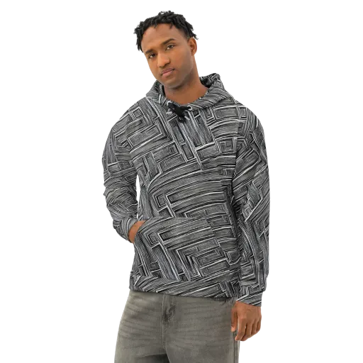 Architectural Grain on a Cotton Hoodie