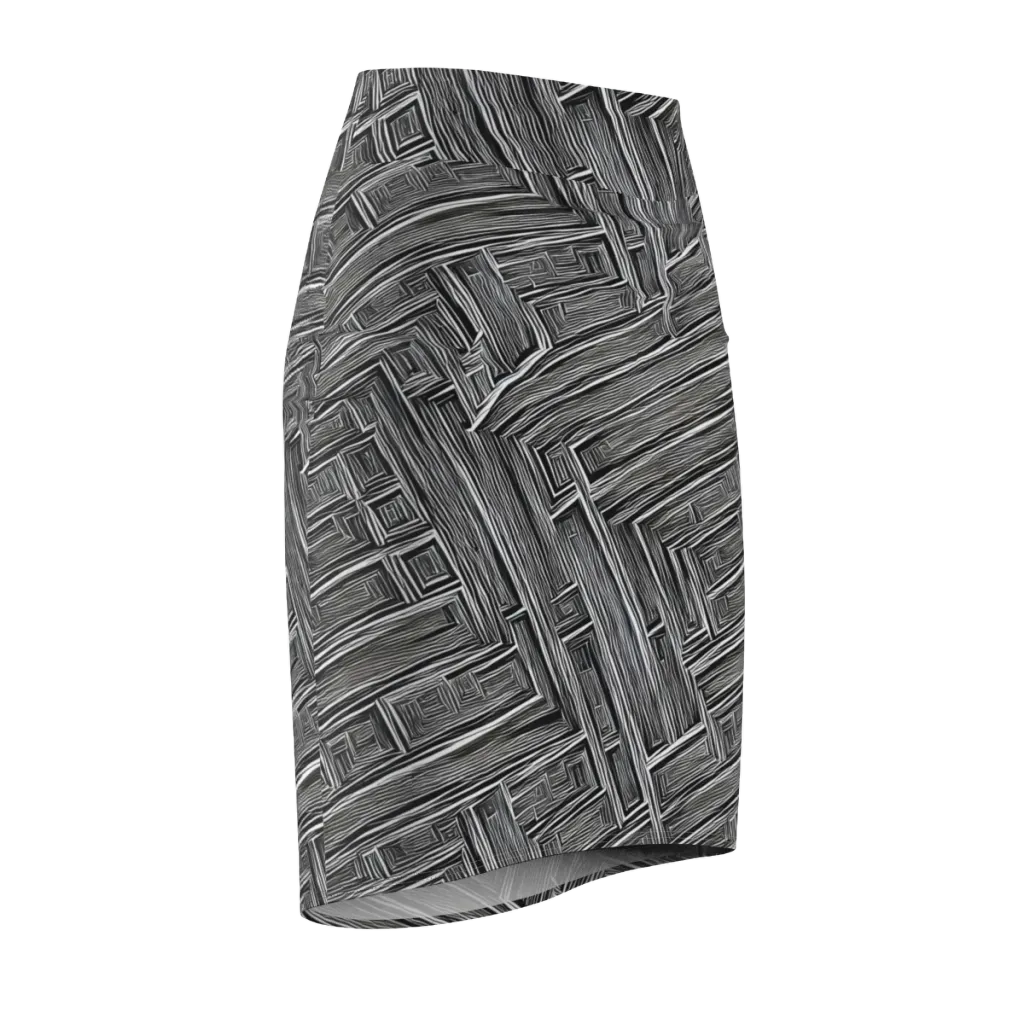 Architectural Grain on Pencil Skirt — Front Side
