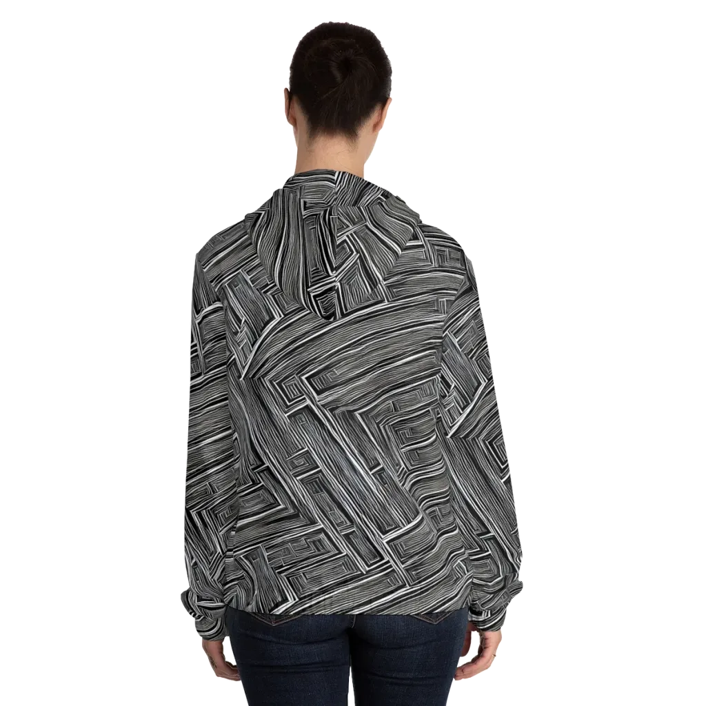 Architectural Grain on Women's Full-Zip Hoodie — Back On Person