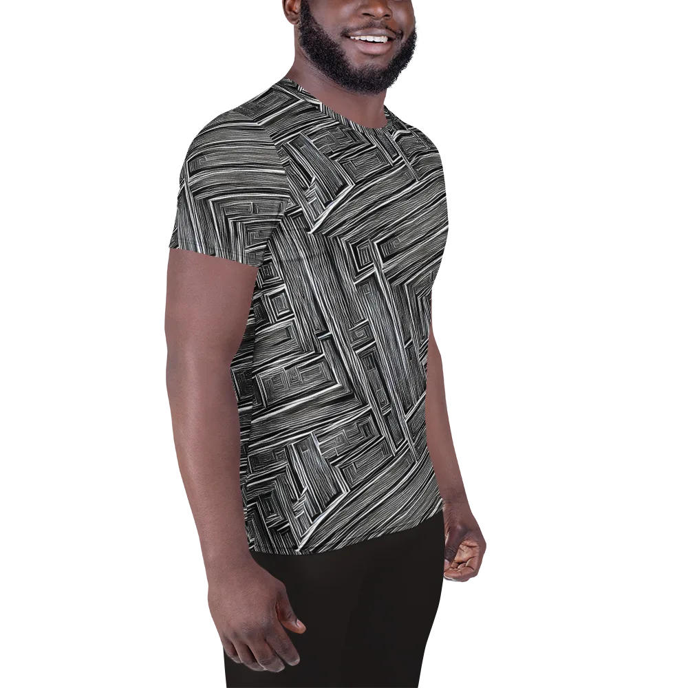 Architectural Grain on Men's Athletic T-Shirt — Right