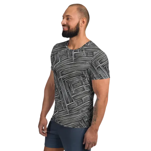Architectural Grain on a Men's Athletic T-Shirt