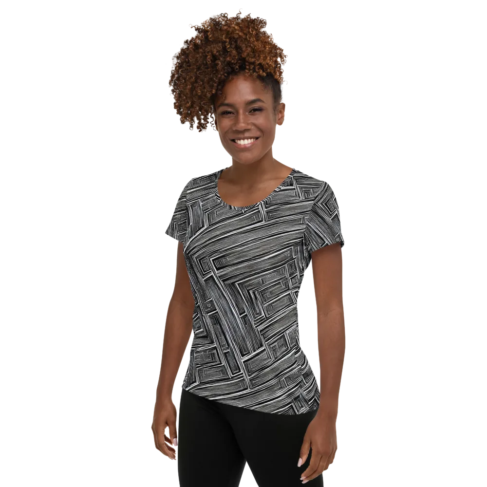 Architectural Grain on Women's Athletic T-Shirt — Left
