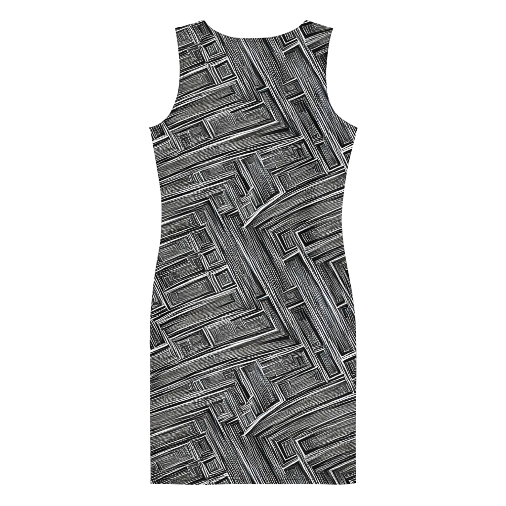 Architectural Grain on Bodycon Dress — Back