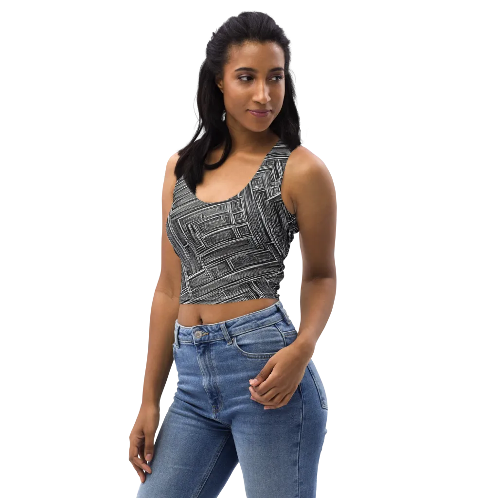 Architectural Grain on Crop Top — Left Front