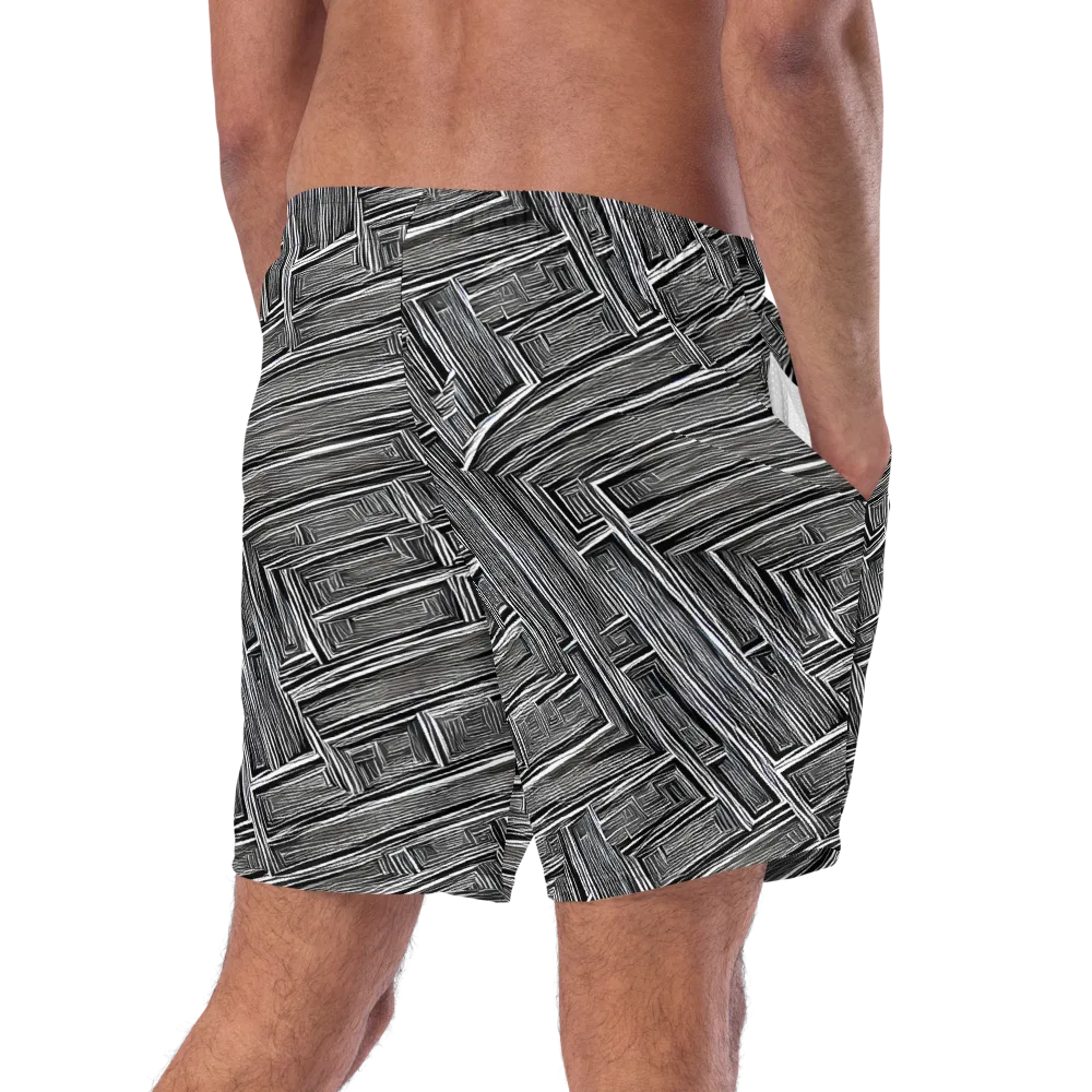 Architectural Grain on Swim Trunks — Right Back