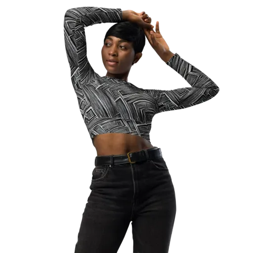 Architectural Grain on a Long Sleeve Crop Top