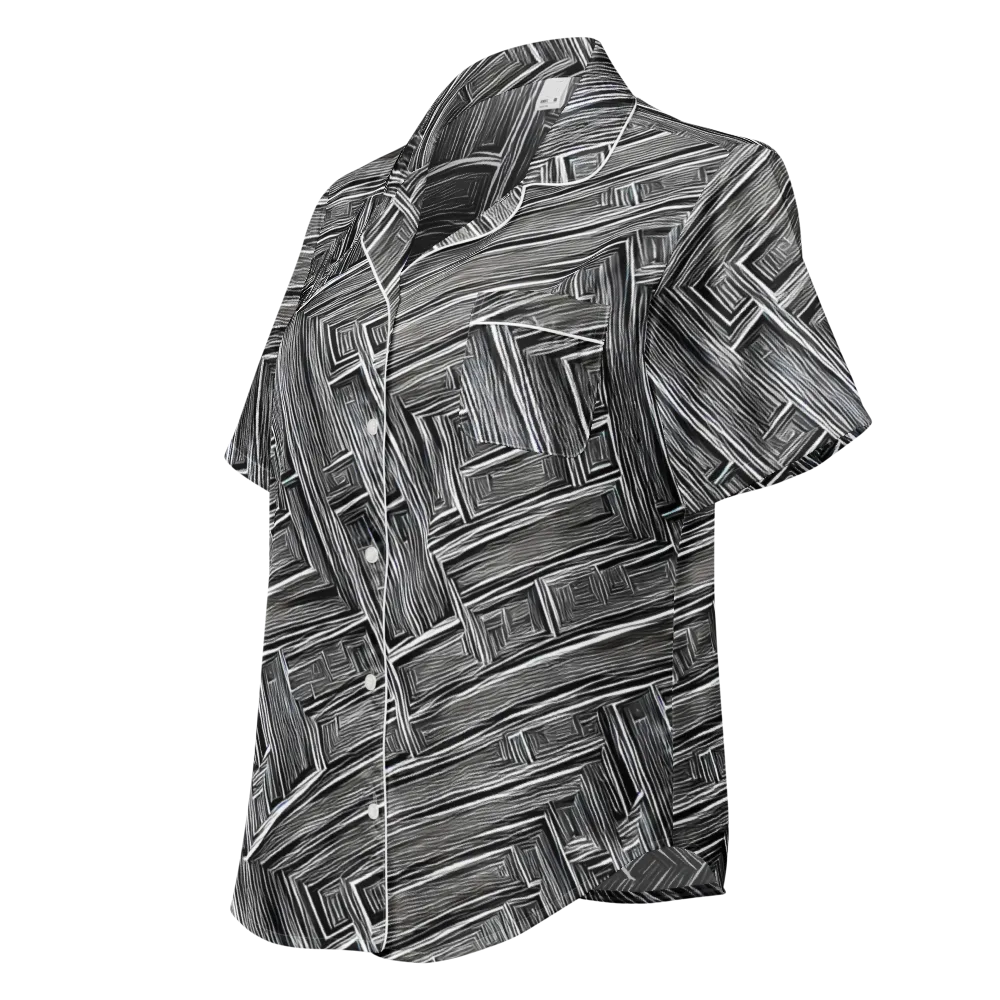 Architectural Grain on Women's Short Sleeve Pajama Top — Left Front