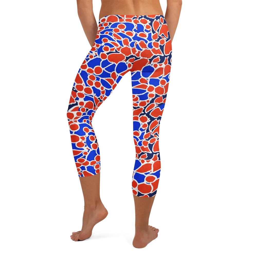 Cobalt Confetti on Capri Leggings — Back