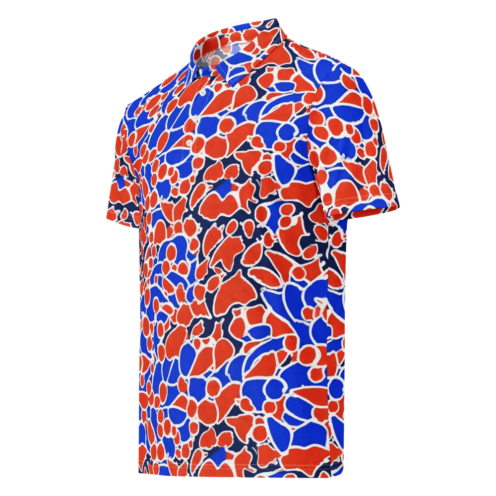 Cobalt Confetti on Men's Slim Fit Polo Shirt — Left Front