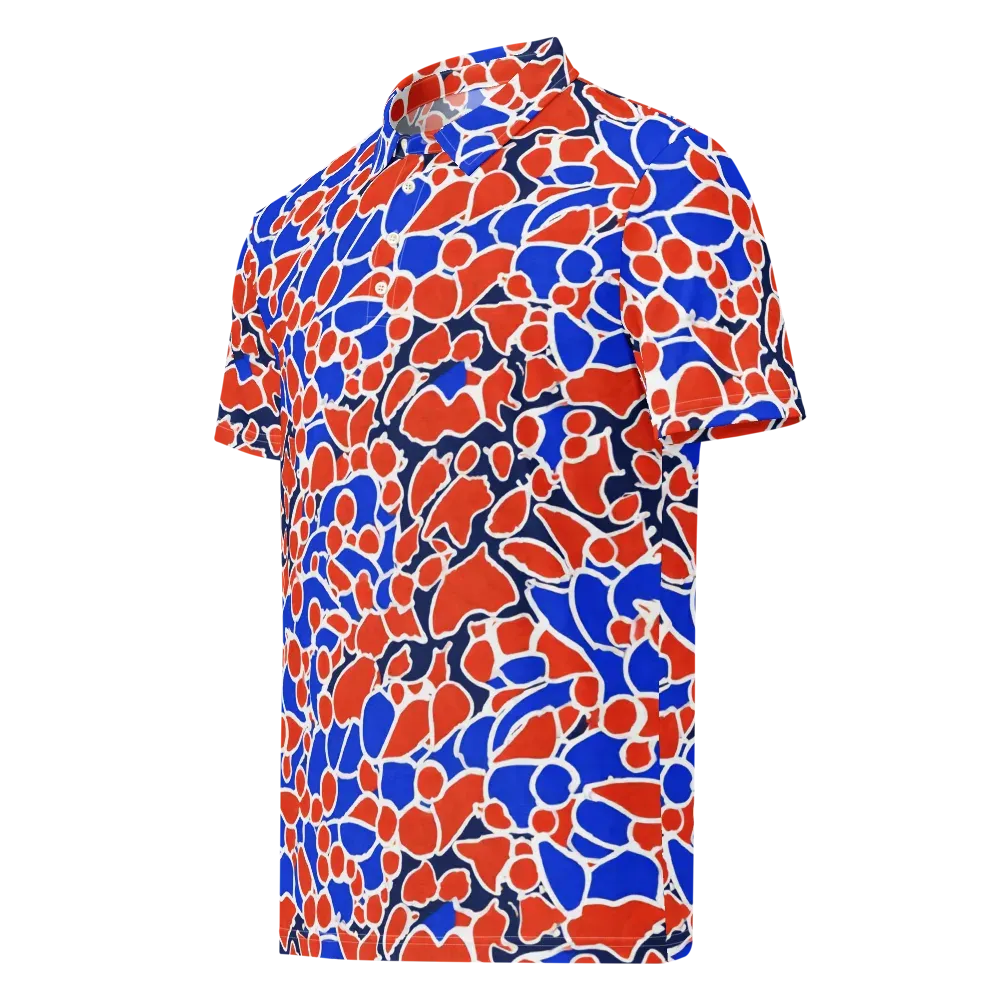 Cobalt Confetti on Men's Slim Fit Polo Shirt — Left Front