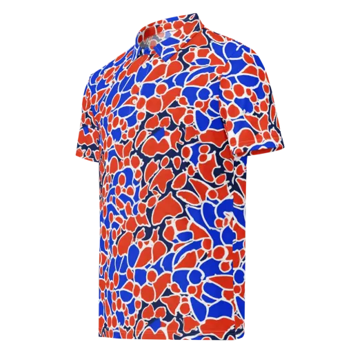 Cobalt Confetti on a Men's Slim Fit Polo Shirt