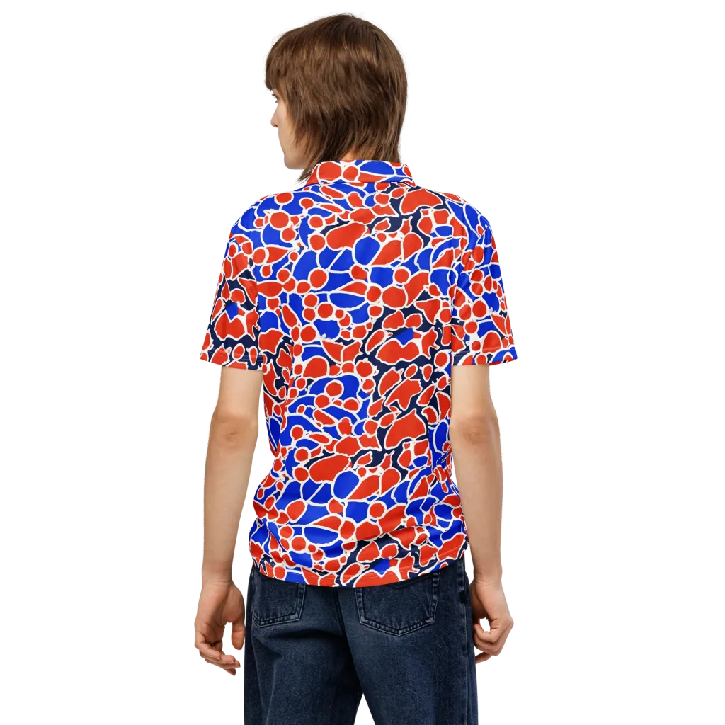 Cobalt Confetti on Men's Slim Fit Polo Shirt — Back