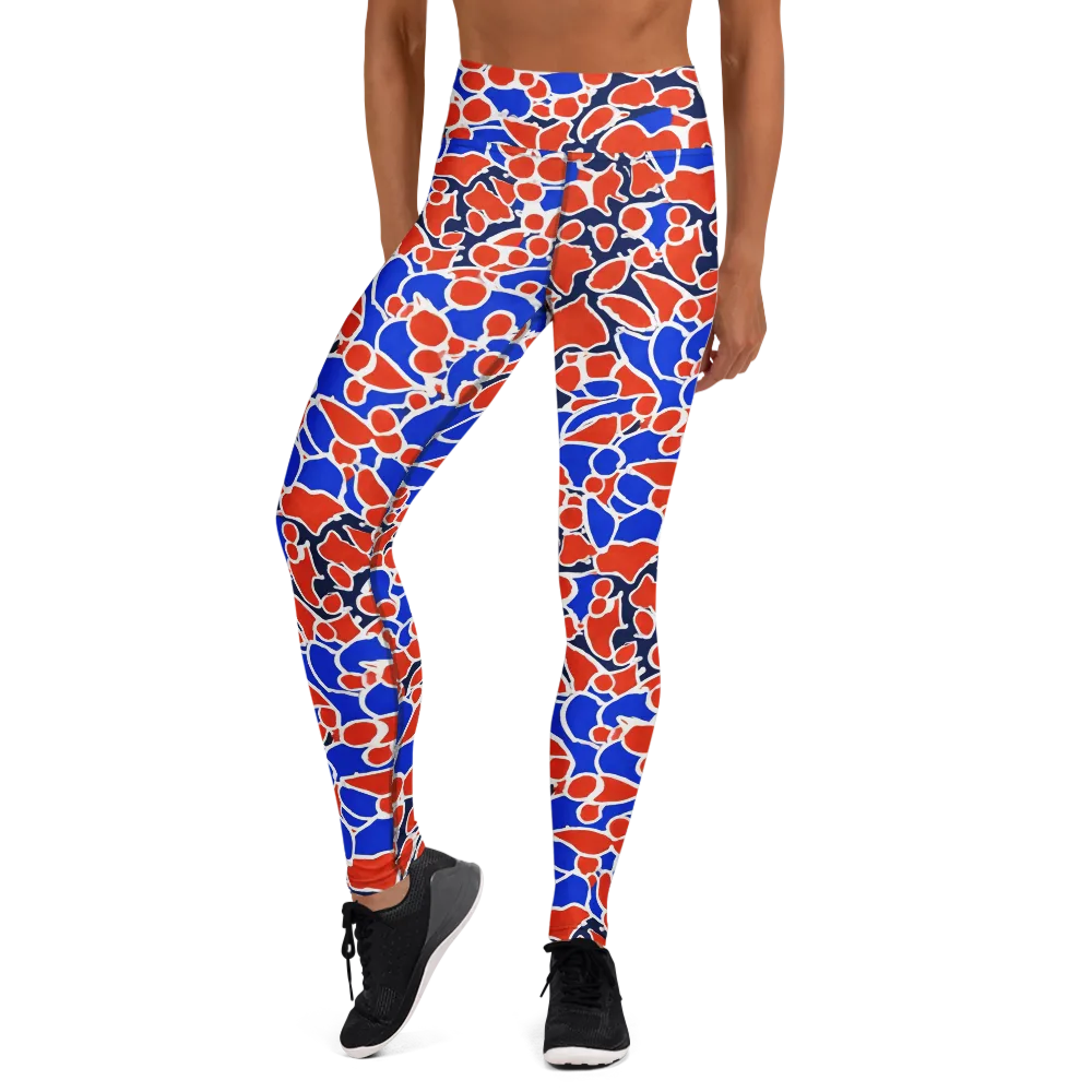Cobalt Confetti on Yoga Leggings — Front