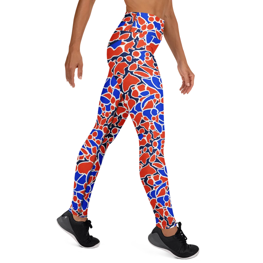 Cobalt Confetti on Yoga Leggings — Right
