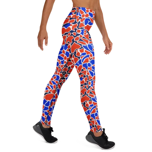 Cobalt Confetti on a Yoga Leggings